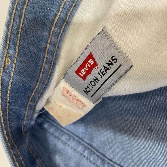 VTG Levi’s Action Jeans USA Regular Fit Cotton Denim Pants 38x29 Blue - Picture 7 of 8